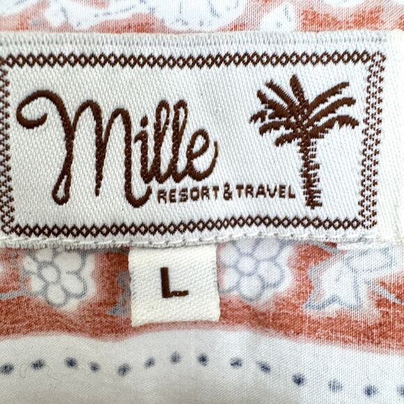 Mille Womens Charlie Top Blouse Size L Floral Organic Cotton Boho Sedona Tan - Picture 3 of 9